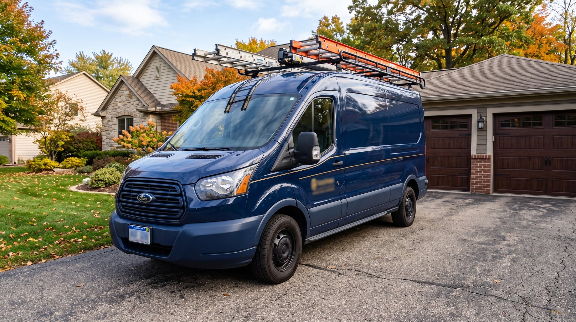 Service van, three-quarter front view — BH Garage Door Metro Detroit