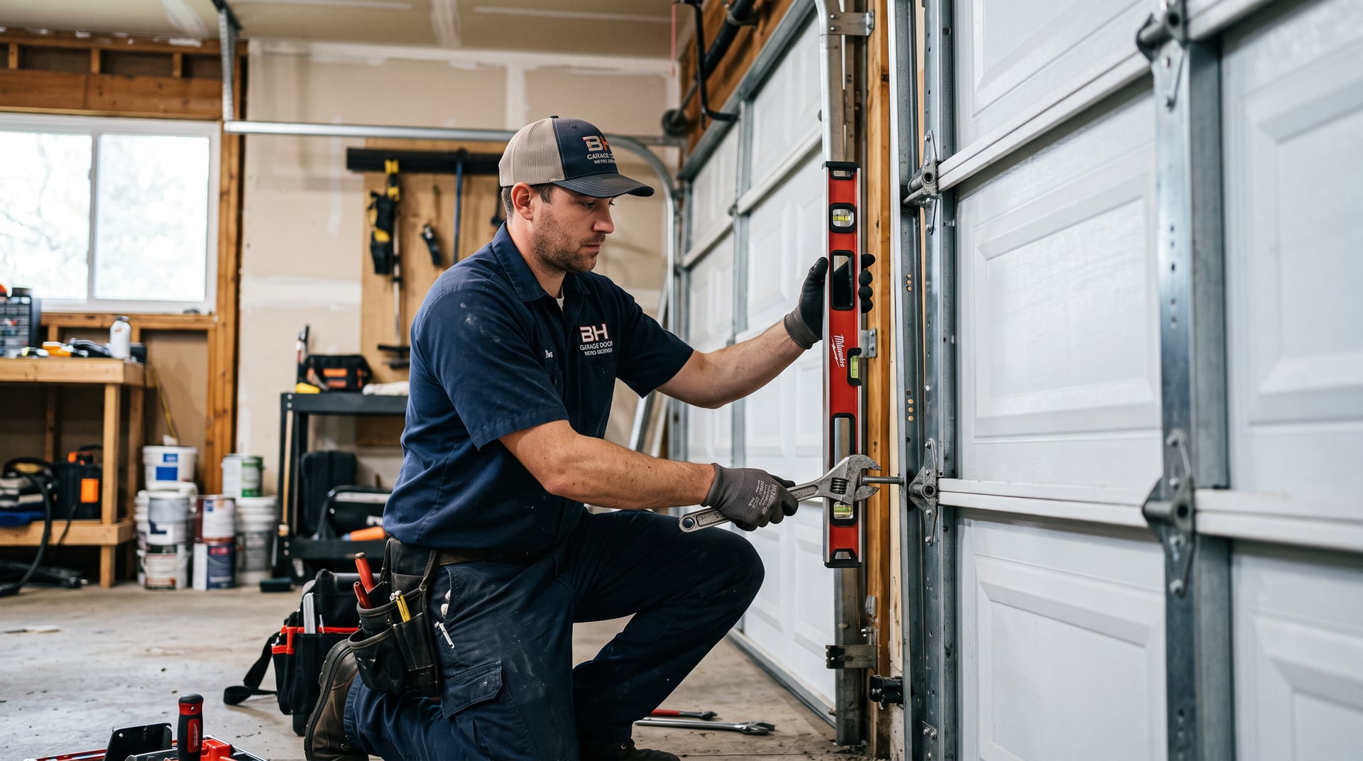 Track alignment and repair — BH Garage Door Metro Detroit, Metro Detroit, MI