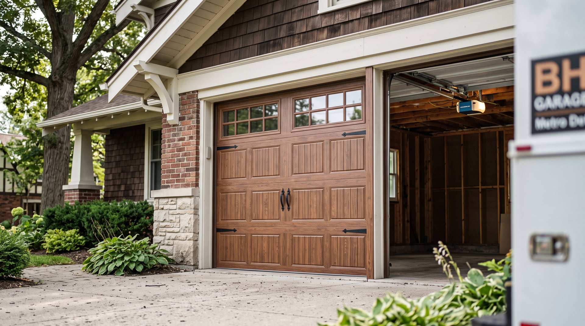 Wood-look steel garage door — BH Garage Door Metro Detroit, Metro Detroit, MI